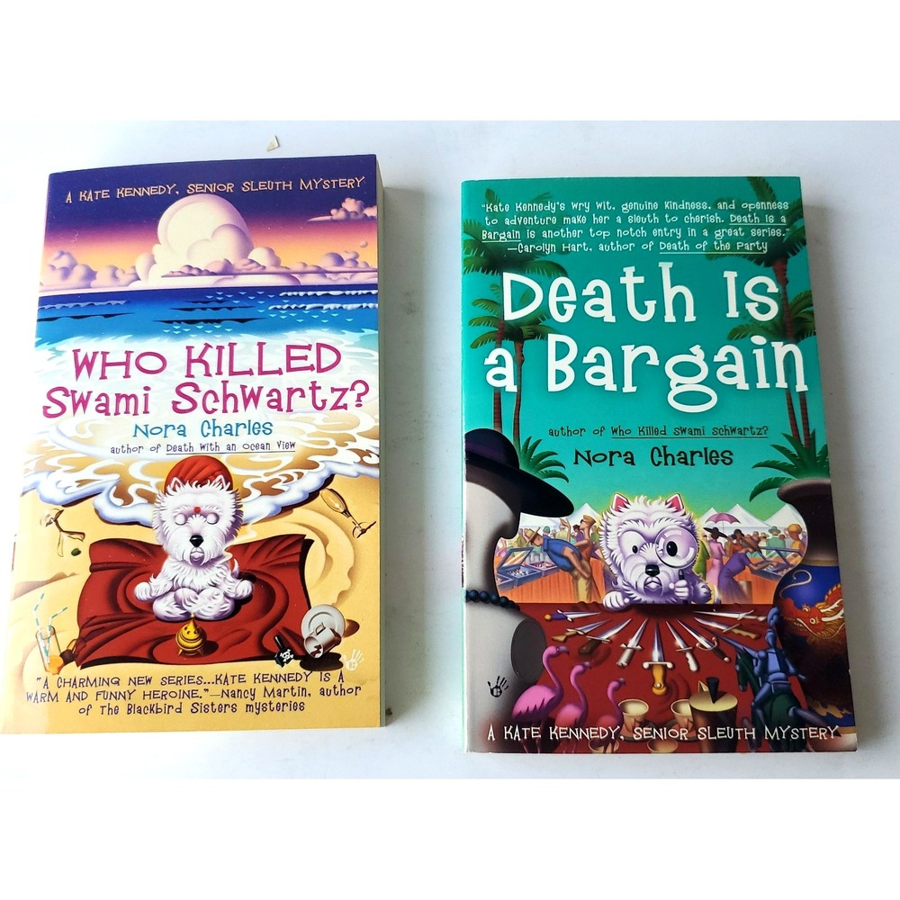 Nora Charles Cozy Mystery Lot 2 PB Book Senior Sleuth Death is a Bargain Swami